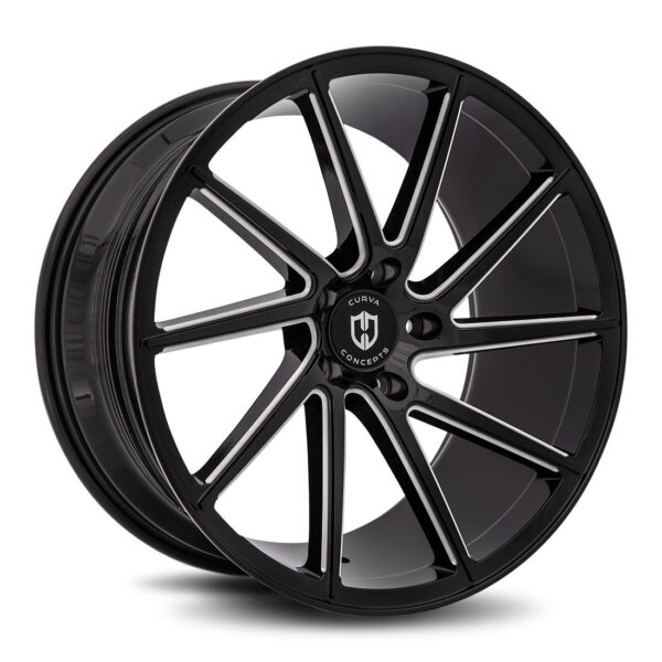 Curva Concepts Gloss Black Milled C22 20x8.5 Aftermarket Wheels
