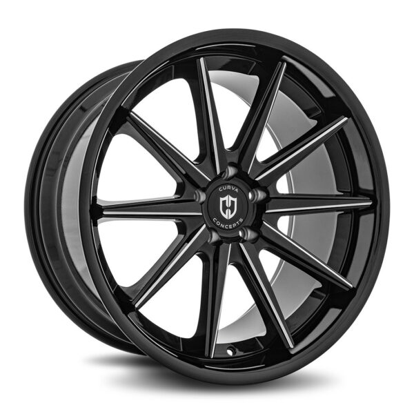 Curva Concepts Gloss Black Milled C24 20x9 Aftermarket Wheels