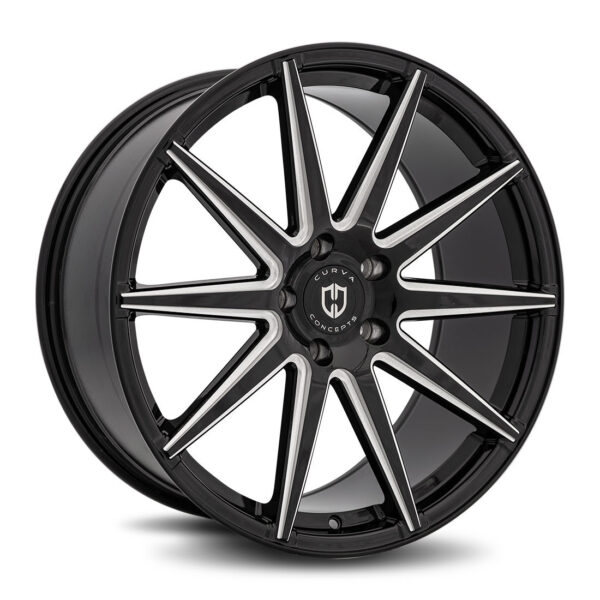 Curva Concepts Gloss Black Milled C49 22x9 Aftermarket Wheels