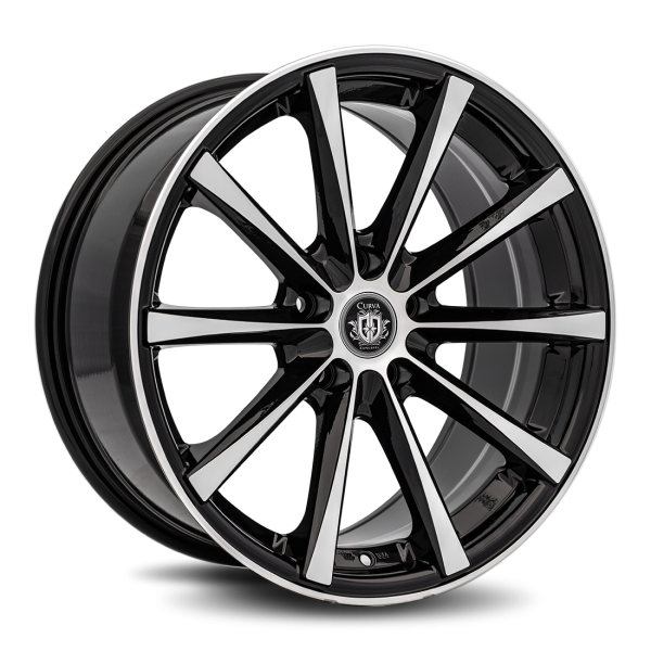 Curva Concepts Gloss Black Machined C10N 18x8.5 Aftermarket Wheels