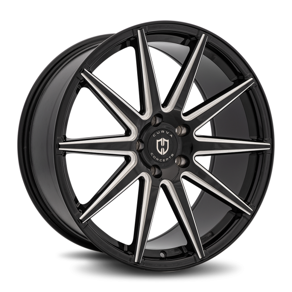 Curva Concepts Gloss Black Milled C49 22x10.5 Aftermarket Wheels