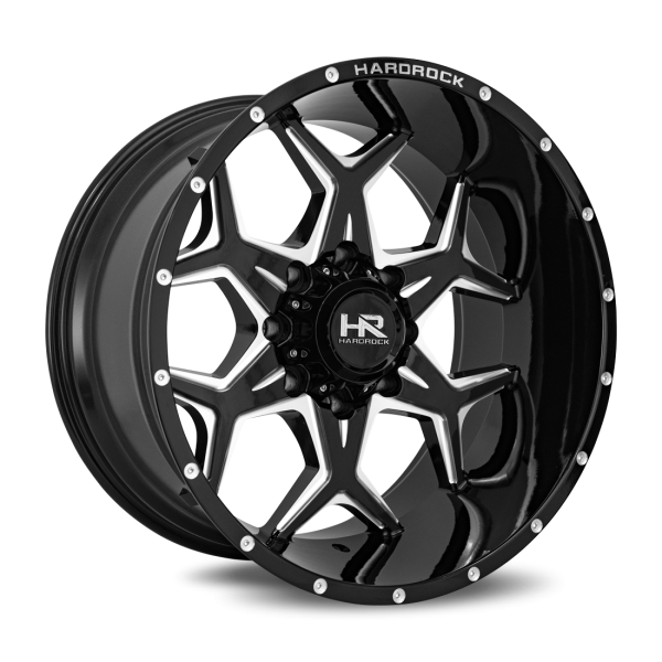 Hardrock Offroad Gloss Black Milled H507 Reckless Xposed 22x12 Off Road Wheels