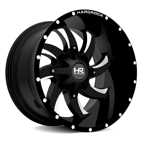 Hardrock Offroad Gloss Black Milled H701 Devious 20x12 Off Road Wheels