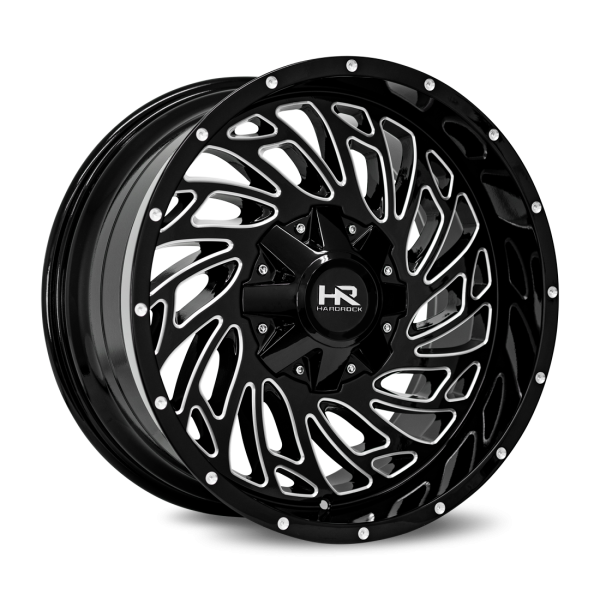 Hardrock Offroad Gloss Black Milled H710 Attack 20x10 Off Road Wheels