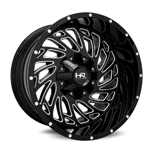Hardrock Offroad Gloss Black Milled H710 Attack 20x12 Off Road Wheels
