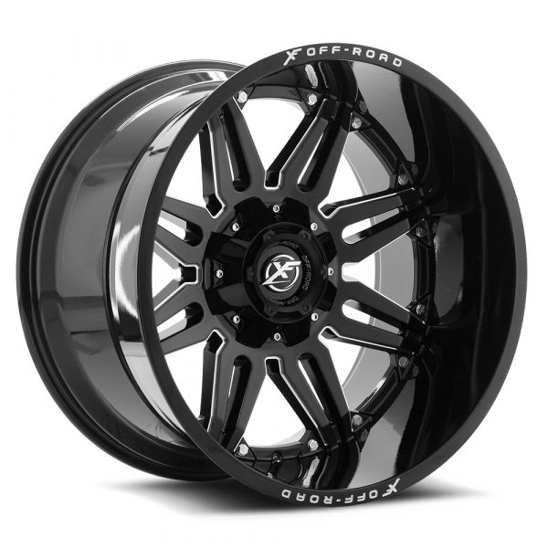 XF Off-Road XF-204 Gloss Black Milled Aftermarket Wheels