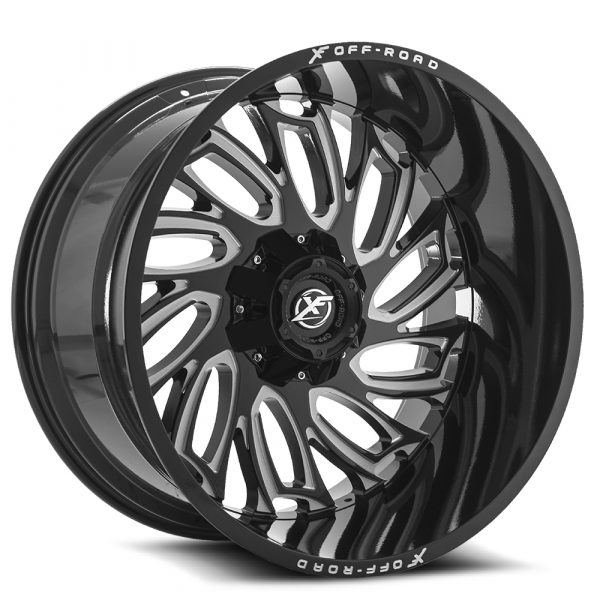 XF Off-Road XF-207 Gloss Black Milled Aftermarket Wheels