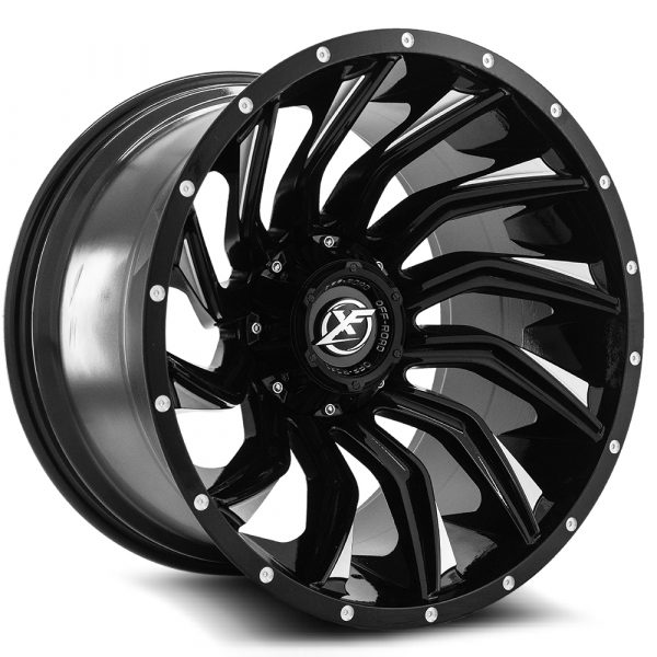 XF Off-Road XF-224 Gloss Black Milled Aftermarket Wheels