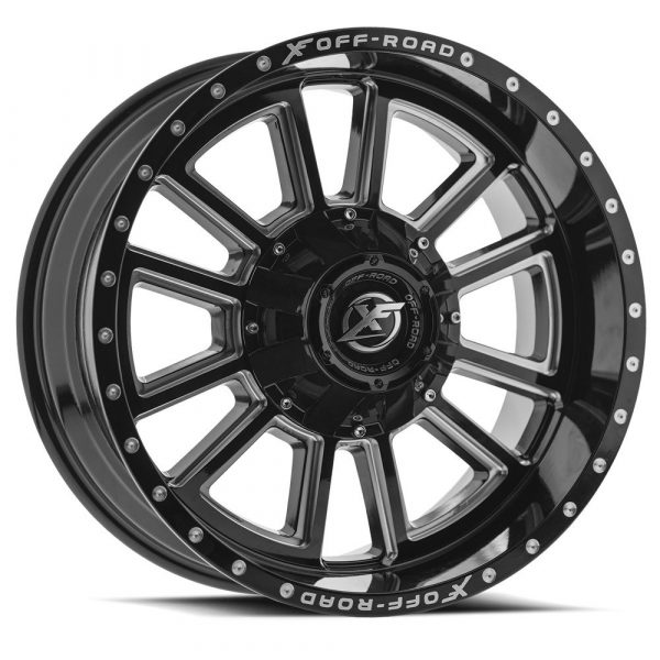 XF Off-Road XF-225 Gloss Black Milled Aftermarket Wheels